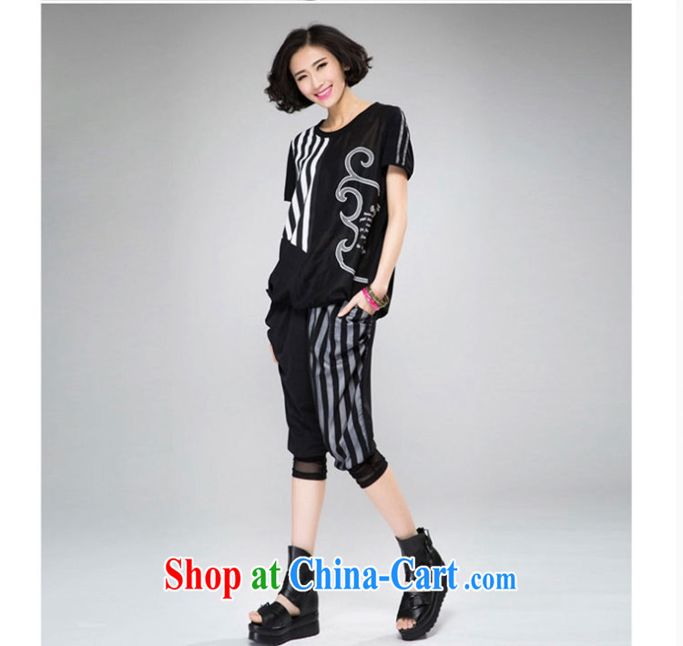 The honey , 2015 summer mm thick new, larger female stripes personalized lace stamp graphics thin short-sleeve sport and leisure package black XXXL pictures, price, brand platters! Elections are good character, the national distribution, so why buy now enjoy more preferential! Health