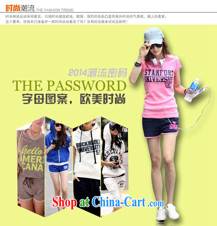 Health Concerns dress * 2015 new summer fashion, Ms. Han edition loose short-sleeve T-shirt large, relaxing morning run shorts sportswear pink T-shirt Navy shorts XL pictures, price, brand platters! Elections are good character, the national distribution, so why buy now enjoy more preferential! Health