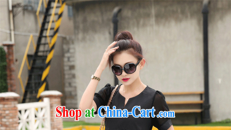 Warm beauty summer 2015 new dresses thick mm maximum code female Korean video thin cotton the dresses women 6673 black XXL pictures, price, brand platters! Elections are good character, the national distribution, so why buy now enjoy more preferential! Health