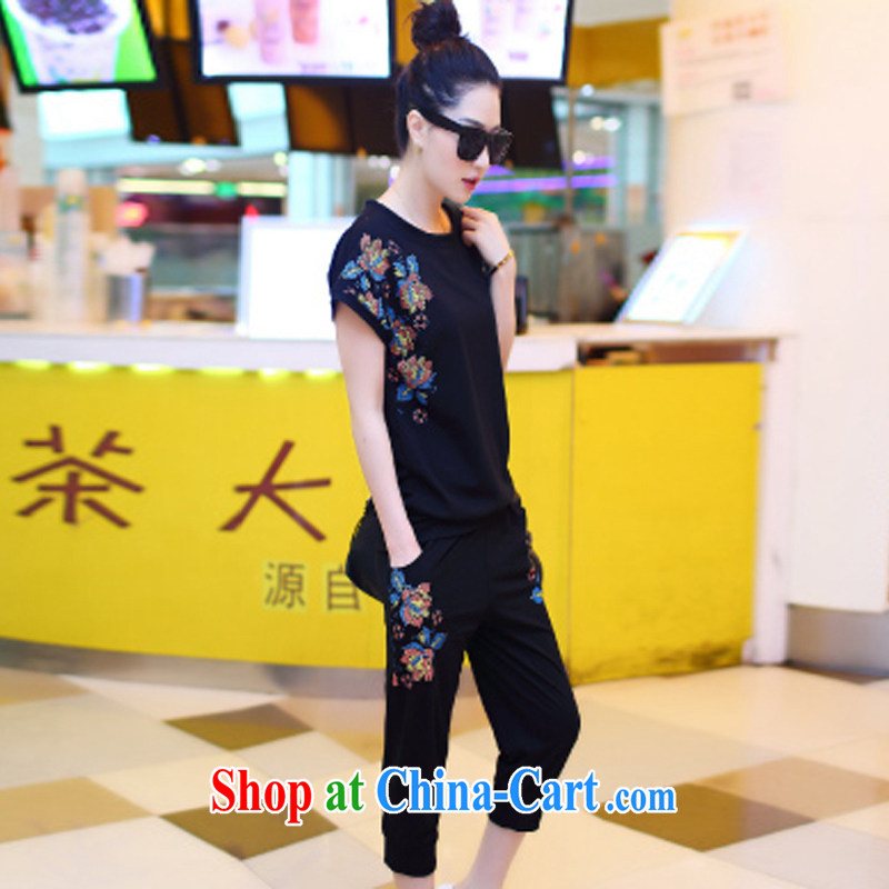 With dream like summer 2015 new larger female bat T-shirt package short-sleeved short T shirts female Korean stylish casual wear female J 1983 black XXXXL involved, let me take this opportunity, on-line shopping