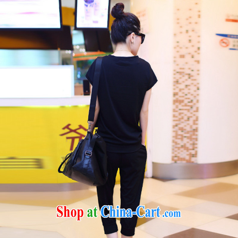 With dream like summer 2015 new larger female bat T-shirt package short-sleeved short T shirts female Korean stylish casual wear female J 1983 black XXXXL involved, let me take this opportunity, on-line shopping