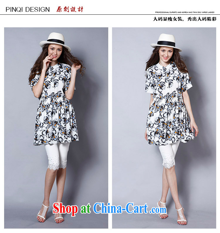Connie's dream summer 2015 New Europe, larger female and FAT and FAT sister small fresh-waist graphics thin stamp snow woven dresses short-sleeve J 683 black XXXXXL pictures, price, brand platters! Elections are good character, the national distribution, so why buy now enjoy more preferential! Health
