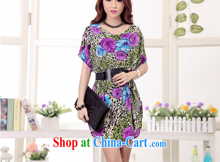 LRWY 2015 summer new Korean flower stamp the code short-sleeved dresses, older Ultra-liberal bat sleeves, Leopard skirts maternity dress suit (the belt) are codes - For 100 jack - 200 catties MM pictures, price, brand platters! Elections are good character, the national distribution, so why buy now enjoy more preferential! Health