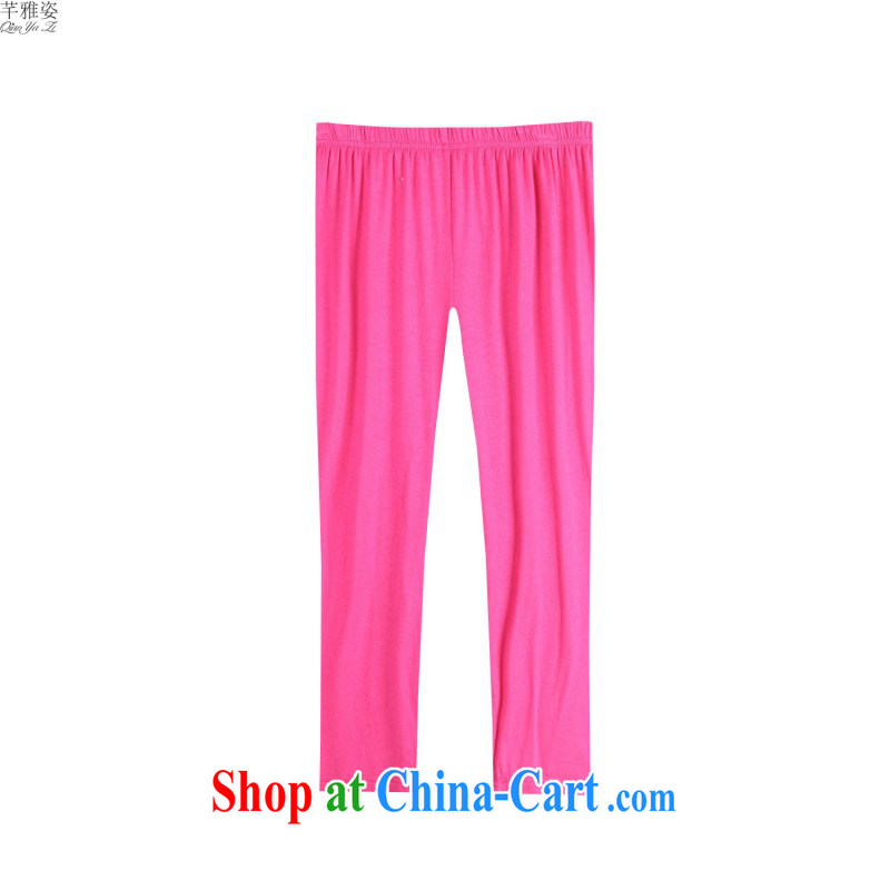 The 2015 new XL solid Trouser press candy colored Elastic waist in pants on 100 mm ground thin trousers summer elasticated waist 7 pants pants in black 4 XL approximately 170 - 200 jack, constitution, Jacob (QIANYAZI), online shopping