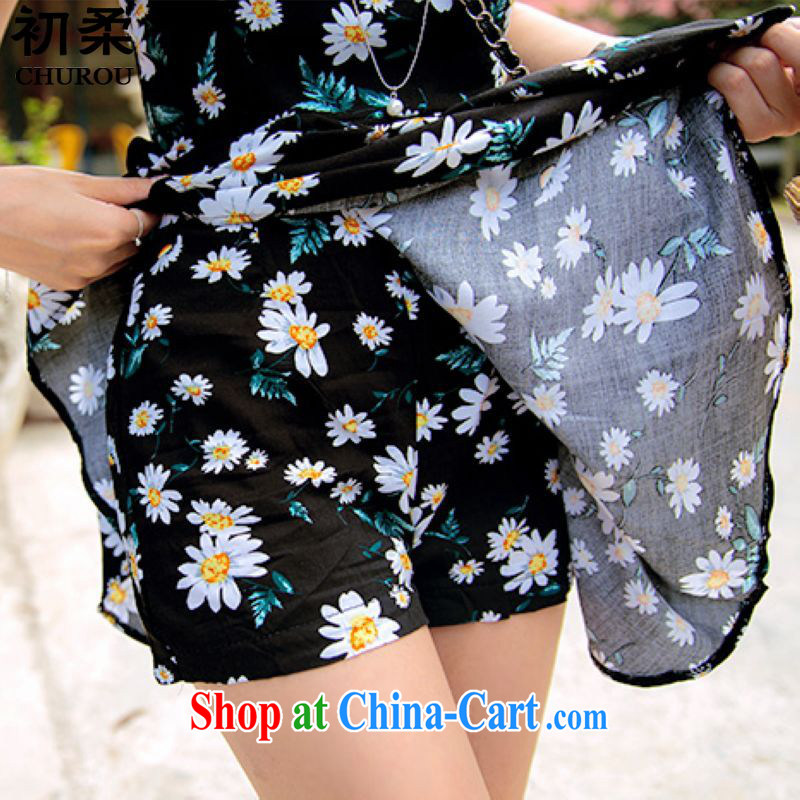 Flexible early summer 2015 Korean version of the greater code female thick mm video thin sleeveless floral T-shirt ultra-short pants Security dress Kit 200 jack to wear picture color XXXL early, Sophie (CHUROU), online shopping