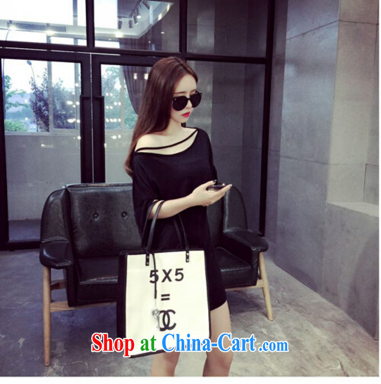 Flexible early summer 2015 Korean version of the greater code female thick sister graphics thin bare shoulders, feel the long, solid color T shirts dresses 200 jack is wearing a black XXXL pictures, price, brand platters! Elections are good character, the national distribution, so why buy now enjoy more preferential! Health