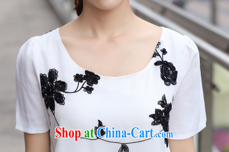 The HI Princess larger women mm thick Summer Snow woven shirts thick sister loose long shirt short-sleeved shirt T white XXXXL larger picture, price, brand platters! Elections are good character, the national distribution, so why buy now enjoy more preferential! Health