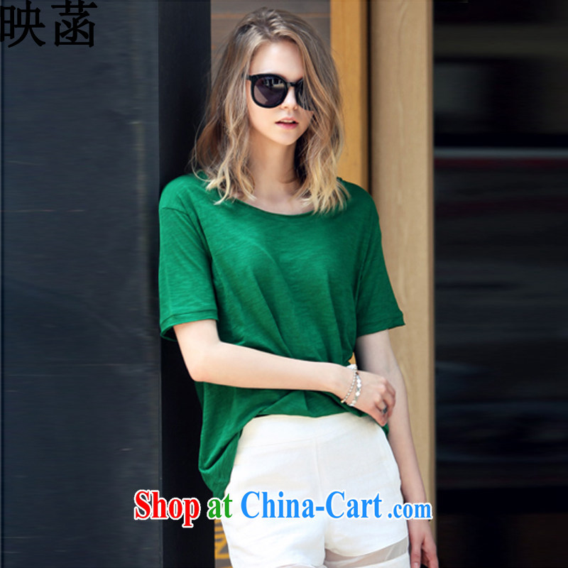 Based on the 2015 summer NEW GRAPHICS thin thick mm larger female stylish short-sleeve and indeed increase shorts Sport Kits female Green XXL, image, and, on-line shopping