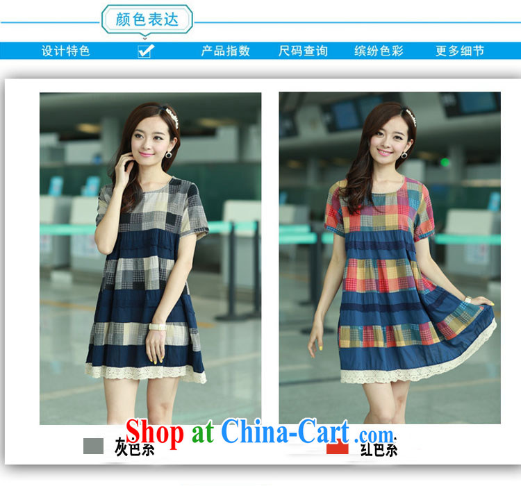 Political poetry summer 2015 new, larger dresses Korean version thick MM short-sleeved checkered loose the cotton the pregnant women dress in long red M pictures, price, brand platters! Elections are good character, the national distribution, so why buy now enjoy more preferential! Health