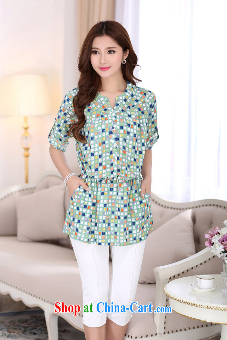 Morning would be spring 2015 new Korean trendy, colorful, snow-woven shirts large, female, long, loose 7 cuff waist color grid snow woven shirts dark blue 3XL pictures, price, brand platters! Elections are good character, the national distribution, so why buy now enjoy more preferential! Health
