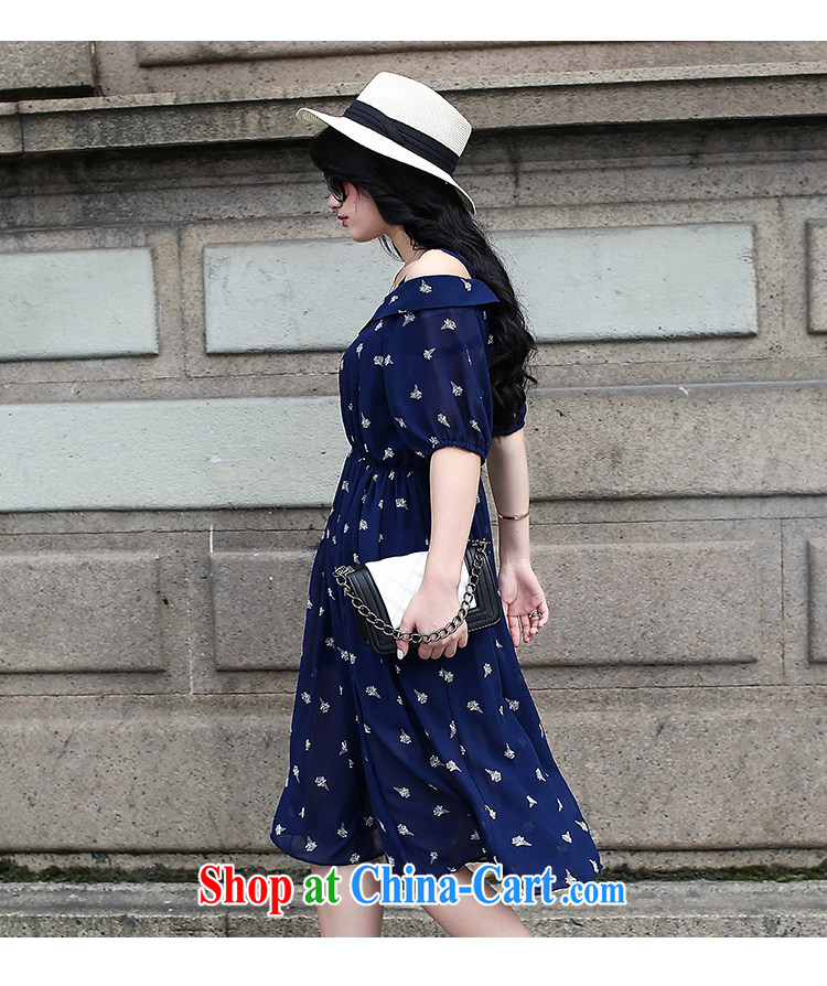Yuan Bo summer fashion in Europe and new, larger female bare shoulders stamp long skirt thick MM the waist graphics thin dress dark blue 1612 2 XL 135 - 145 Jack left and right pictures, price, brand platters! Elections are good character, the national distribution, so why buy now enjoy more preferential! Health
