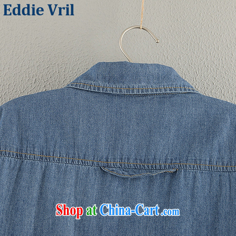 The EddieVril Code women summer 2015 new European and American large code denim dress short-sleeved comfort and breathability pregnant women 8890 skirt denim color codes, Eddie Vril, shopping on the Internet