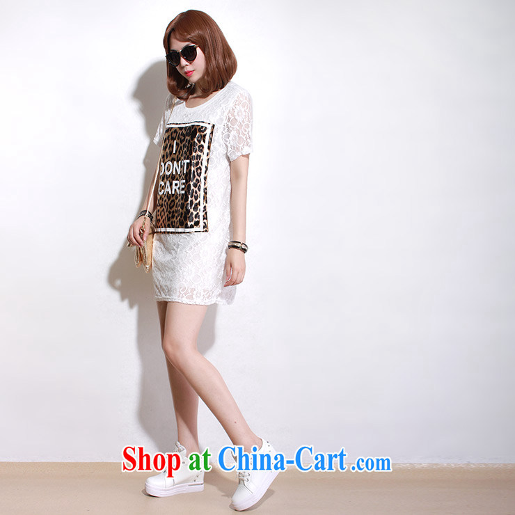 Director of the Advisory Committee summer lax in Europe and graphics thin and thick XL female thick mm Leopard, long lace short-sleeved-yi skirt white loose all code pictures, price, brand platters! Elections are good character, the national distribution, so why buy now enjoy more preferential! Health