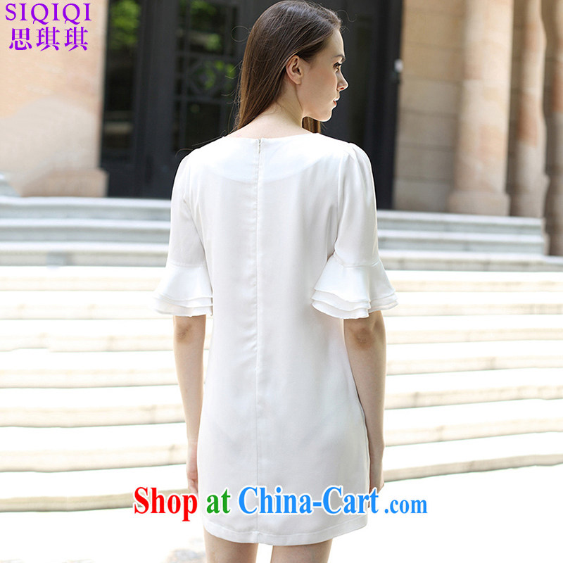 The Qi Qi (SIQIQI) 2015 summer new lovely stamp duty has been the loose white dresses LYQ 1211 white XXL, Qi Qi (SIQIQI), online shopping