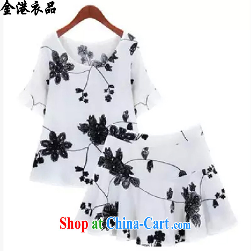 Kim Hong Kong Yi, 2015 Korean summer is the XL women mm thick shorts dresses thick sister beauty graphics thin two-piece dress children 6163 white XXXXXL, Kim Hong Kong garment products (jingangyipin), online shopping