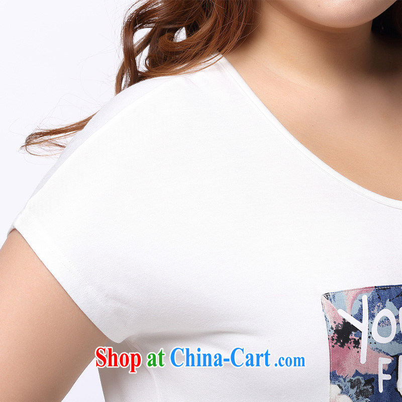 The Erez Mark's 2015 summer New, and indeed increase, women with a short-sleeved shirt T Korean mm thick-neck graphics thin T-shirt 1140 white XL (recommended chest of 108 cm and the Erez. mark (OLAZY . MARK), online shopping