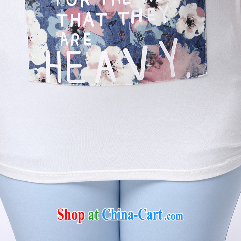 The Erez Mark's 2015 summer New, and indeed increase, women with a short-sleeved shirt T Korean mm thick-neck graphics thin T-shirt 1140 white XL (recommended chest of 108 cm and the Erez. mark (OLAZY . MARK), online shopping