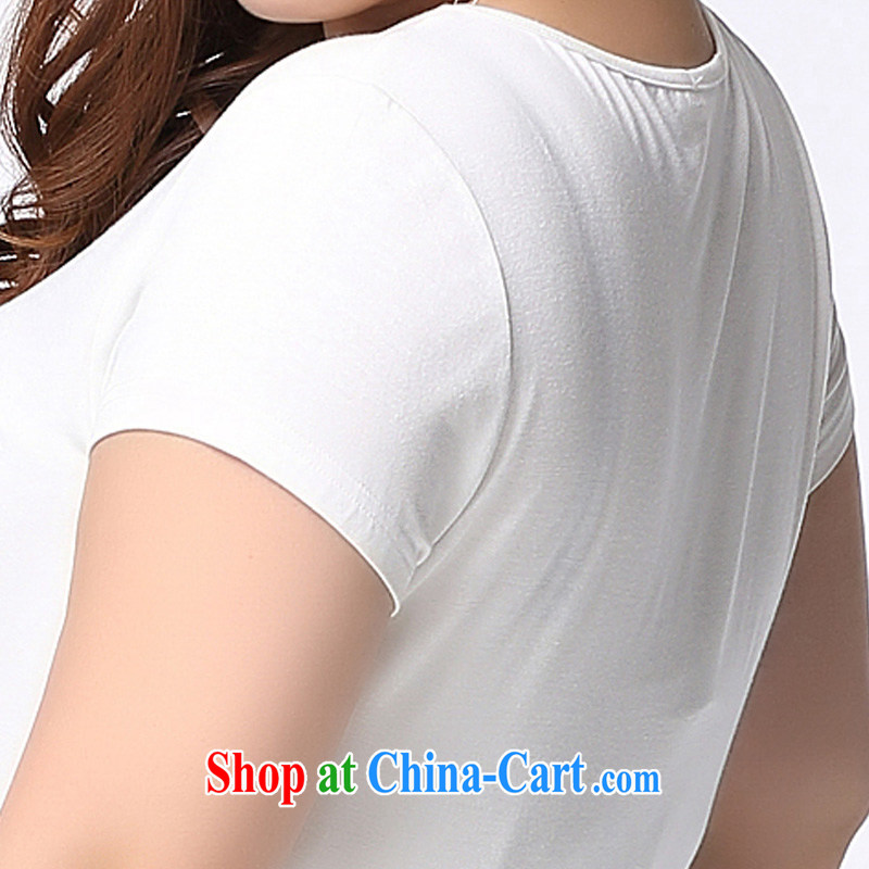 The Erez mark on the MM code female summer new short-sleeved shirt T Korea and indeed increase graphics thin-neck T-shirt 1155 white XXXL (recommended chest of 126 cm), the Erez. mark (OLAZY . MARK), online shopping