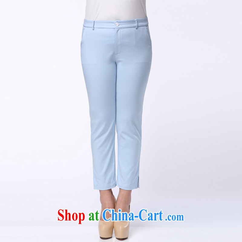 The Erez mark summer 2015 new, larger female 9 pants female Korean thick mm video thin pants 4032 Lake blue XXL (waist 90 cm), the Erez. mark (OLAZY . MARK), online shopping