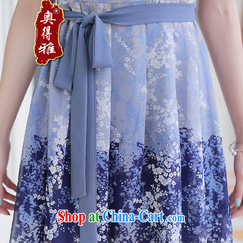 A 2015, spring and summer new short-sleeved MOM load the code stamp floral snow woven dresses picture color 4 XL, Louis a, Jacob (LOUIS . AODEYA), shopping on the Internet