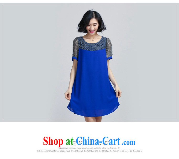 Yu, 2015 summer shirts thick MM XL Female European and American liberal graphics thin lace stitching snow woven 2362 blue large XXXXL code pictures, price, brand platters! Elections are good character, the national distribution, so why buy now enjoy more preferential! Health