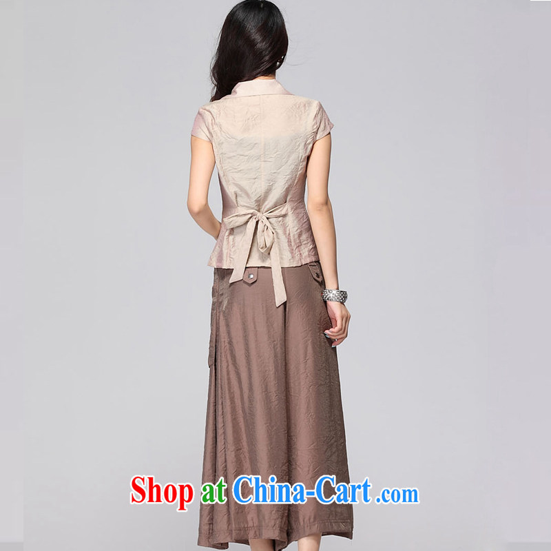 Jacob and the 2015 spring and summer new, larger female linen Wide Leg trousers trousers skirts trousers package and stylish high-waist pants rug thrown pants YSD #08 khaki-colored XXXXL, drought and the Dili (Yashandi), online shopping