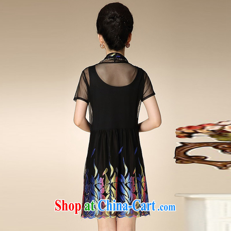 The grid, the older women in summer 2015 lace large, female embroidery mother load temperament beauty dresses picture color XXXXL, the grid (TUGRENI), shopping on the Internet