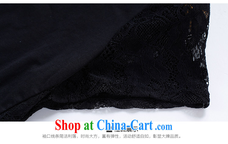Slim LI Sau 2015 summer new, larger female minimalist round style luxury hot the hot drill lace stitching graphics thin 100 ground T pension Q 8698 black 2 XL pictures, price, brand platters! Elections are good character, the national distribution, so why buy now enjoy more preferential! Health