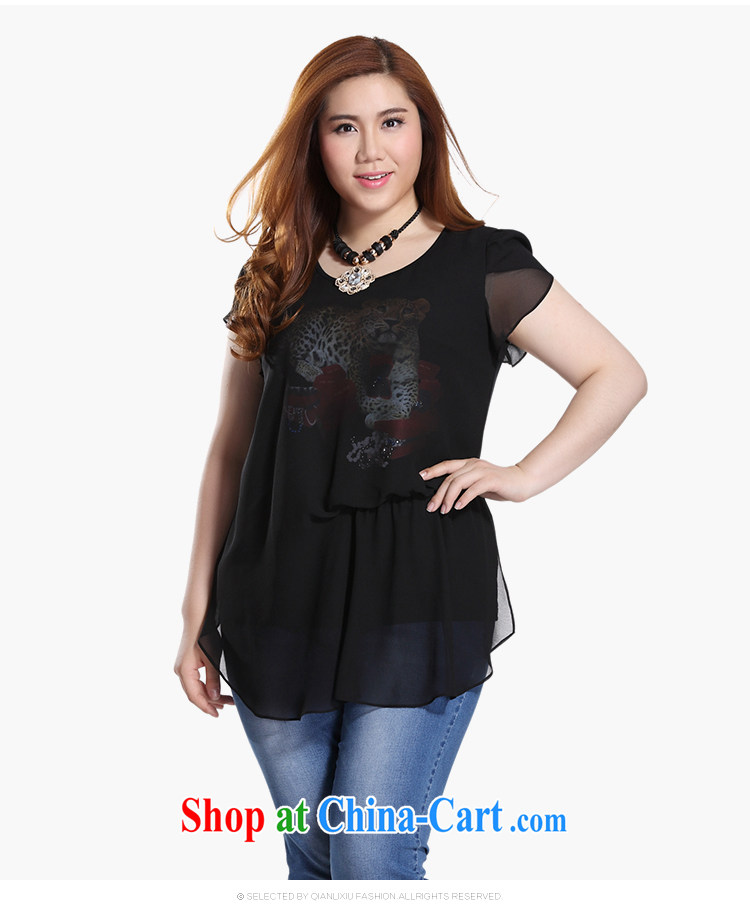 Slim Li-su 2015 summer new, larger female simple round collar Tiger animal hot figure hot drill snow woven with knitting stitching softness snow woven shirts Q 8701 blue 5 XL pictures, price, brand platters! Elections are good character, the national distribution, so why buy now enjoy more preferential! Health