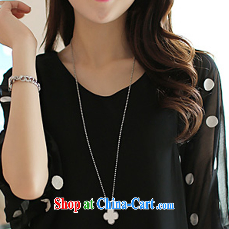 crystal, the Korean Ice woven shirts large, loose bat sleeves shirt solid HK 025 black XL, crystal Kay, KingCosmos), online shopping