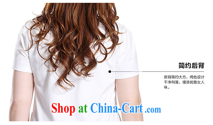 Slim Li-su 2015 summer new, larger female round V for candid embroidered Elasticated side sway Close Video thin short-sleeved T shirt T-shirt Q 8705 m White 4 XL pictures, price, brand platters! Elections are good character, the national distribution, so why buy now enjoy more preferential! Health