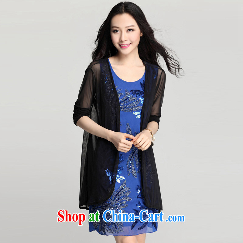 Cheuk-yan Zi spent 2015 new Sun Yi Girls long-sleeved, long, a larger network by the T-shirt, jacket shawl beach Leopard XXXL, purple flowers, online shopping