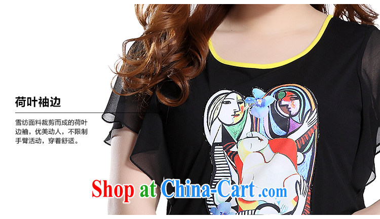 Slim LI Sau 2015 summer new, larger female American and European wind knocked color, thoughtful, stamp duty embroidered cotton shirt T Q 7859 black 4XL pictures, price, brand platters! Elections are good character, the national distribution, so why buy now enjoy more preferential! Health