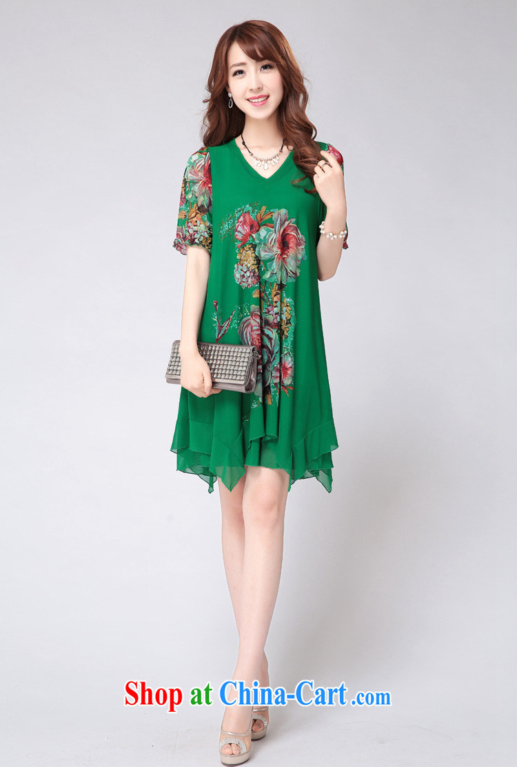 covered by the new summer, and indeed increase, female dress thick mmV collar graphics thin stamp dress code the elastic Web dress green XXXXL pictures, price, brand platters! Elections are good character, the national distribution, so why buy now enjoy more preferential! Health