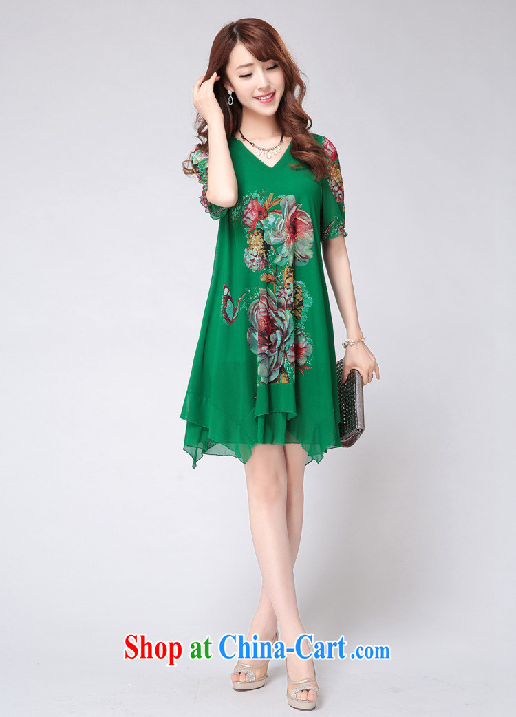 covered by the new summer, and indeed increase, female dress thick mmV collar graphics thin stamp dress code the elastic Web dress green XXXXL pictures, price, brand platters! Elections are good character, the national distribution, so why buy now enjoy more preferential! Health