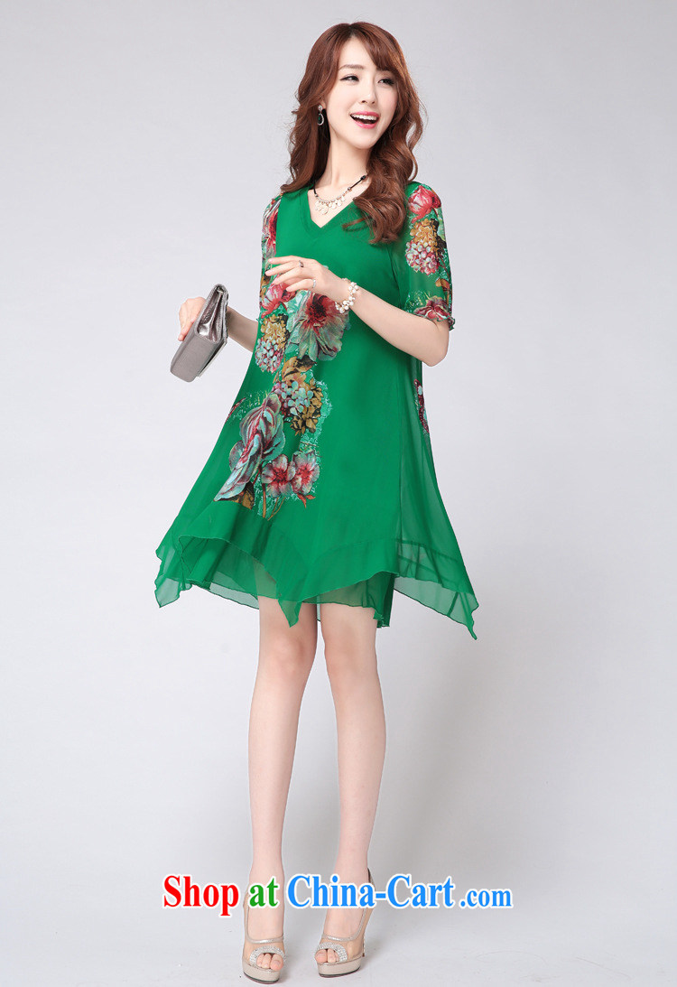 covered by the new summer, and indeed increase, female dress thick mmV collar graphics thin stamp dress code the elastic Web dress green XXXXL pictures, price, brand platters! Elections are good character, the national distribution, so why buy now enjoy more preferential! Health