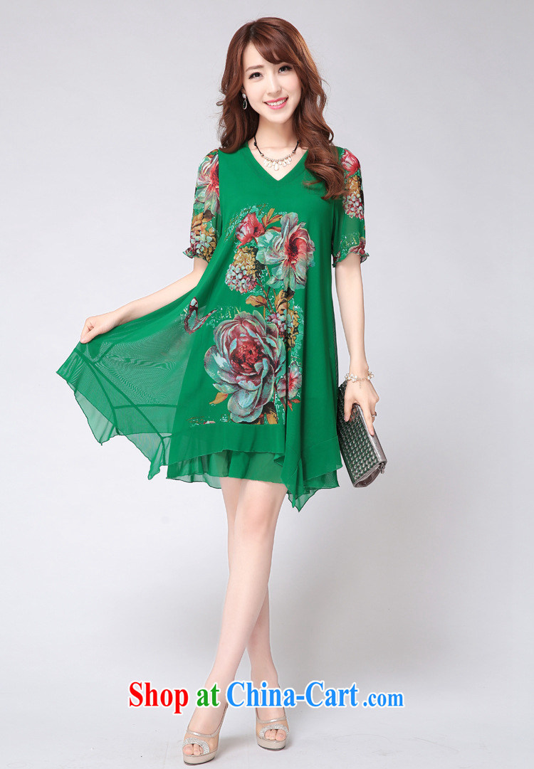 covered by the new summer, and indeed increase, female dress thick mmV collar graphics thin stamp dress code the elastic Web dress green XXXXL pictures, price, brand platters! Elections are good character, the national distribution, so why buy now enjoy more preferential! Health