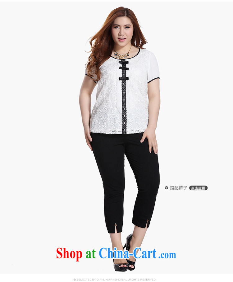 Slim Li-su 2015 summer new code female knocked color round-neck collar lace knocked colors short-sleeved lace T-shirt T-shirt Q 7839 Tibetan blue 4XL pictures, price, brand platters! Elections are good character, the national distribution, so why buy now enjoy more preferential! Health