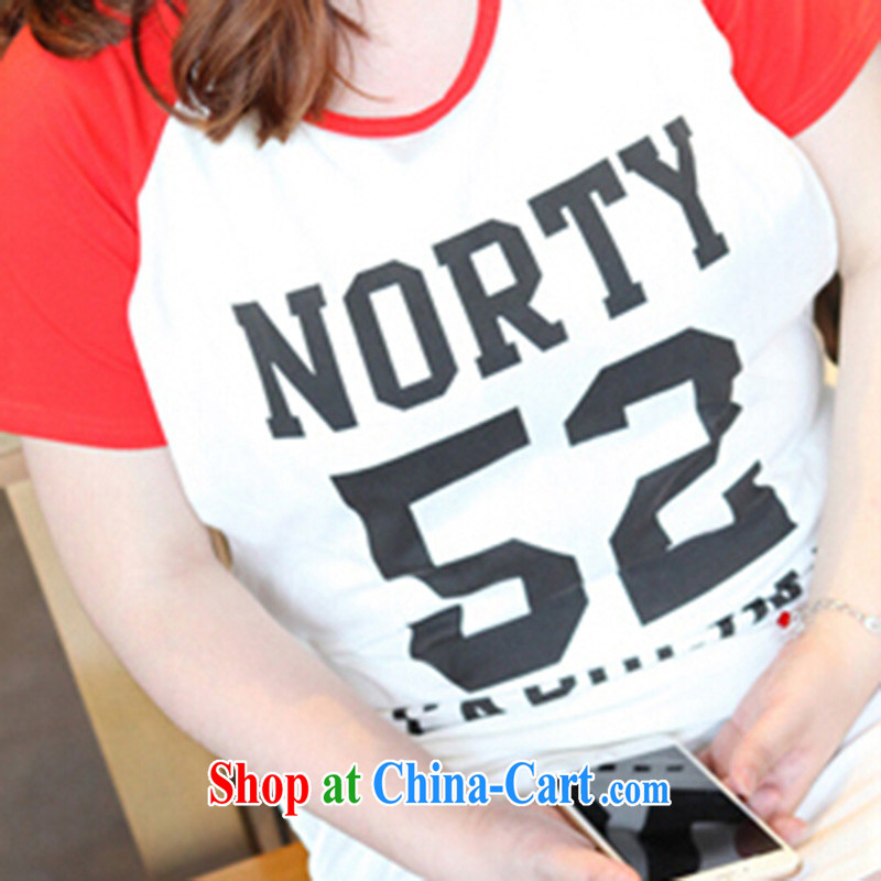 Hearing the 2015 spring and summer new ultra large, female Korean video thin thick mm increase short-sleeved T-shirt College, fashion, long T pension white are code, the hearing (Anling), shopping on the Internet
