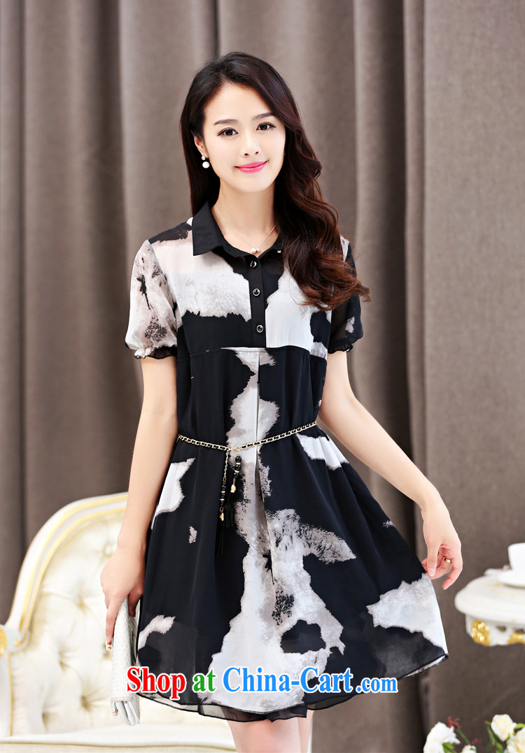 COVERED BY THE 2015 summer new mm thick and fat XL snow woven dresses Korean loose video thin suit MOM skirt black, waist chain XXXXL pictures, price, brand platters! Elections are good character, the national distribution, so why buy now enjoy more preferential! Health