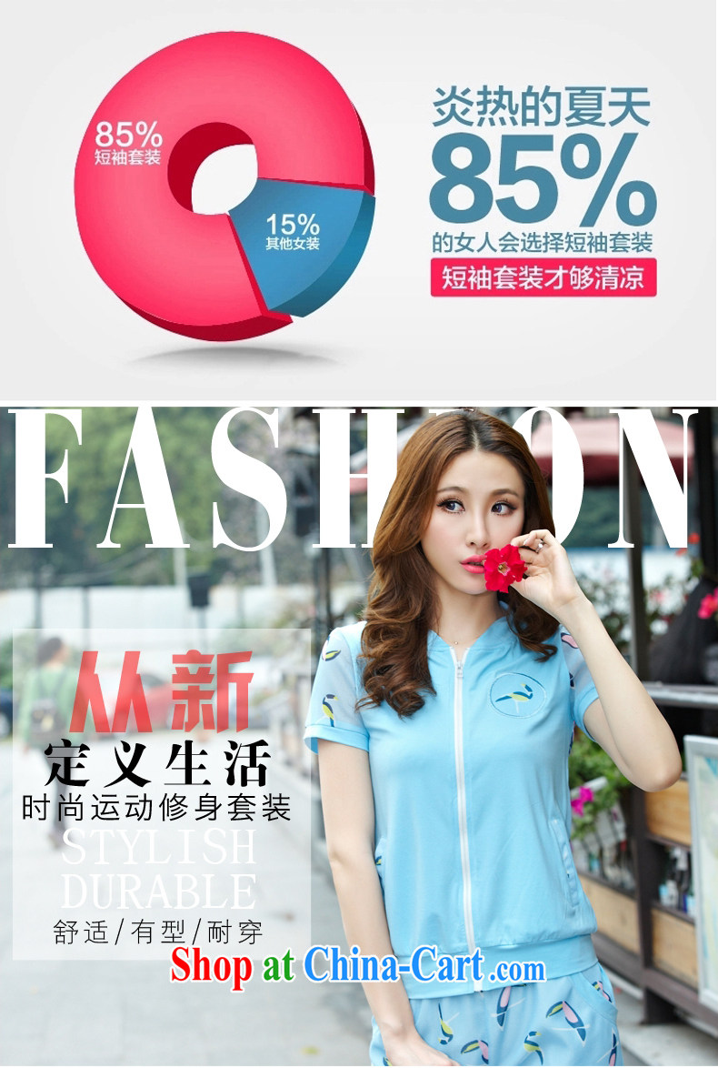 Fox Beauty The 2015 summer new, larger female short-sleeve Web yarn stitching 7 pants and stylish lounge two piece set women 8360 light blue XXL pictures, price, brand platters! Elections are good character, the national distribution, so why buy now enjoy more preferential! Health