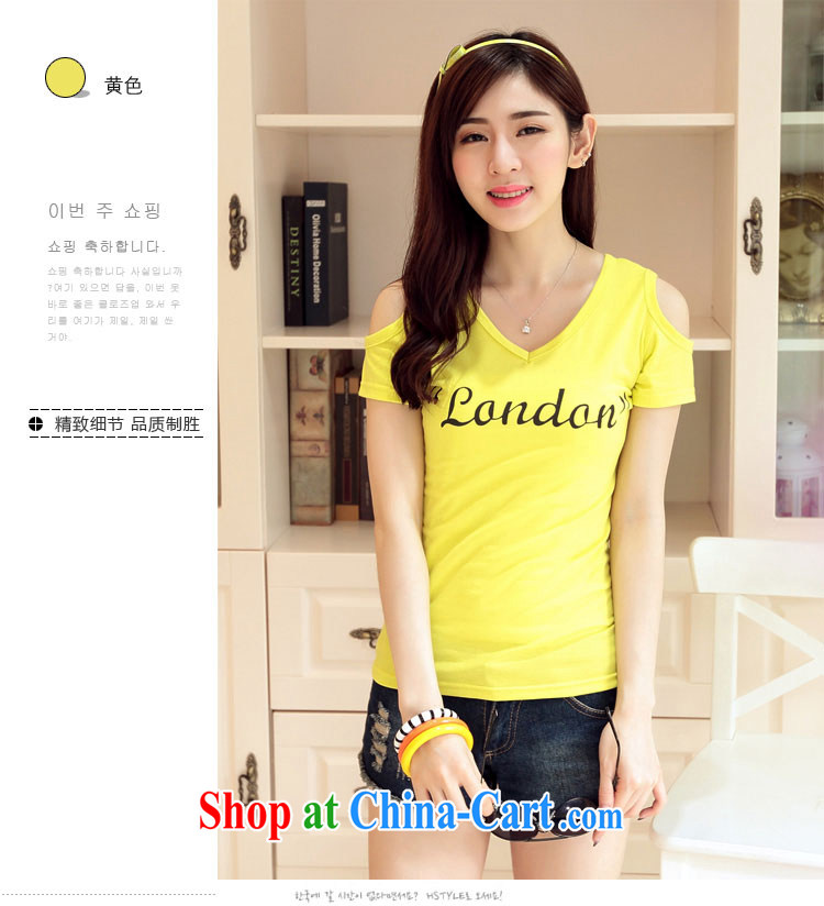 Elizabeth Quat poetry Qi 2015 summer New Beauty half sleeve stamp duty cotton leak shoulder V-neck hole personality short-sleeved shirt T red XXL pictures, price, brand platters! Elections are good character, the national distribution, so why buy now enjoy more preferential! Health