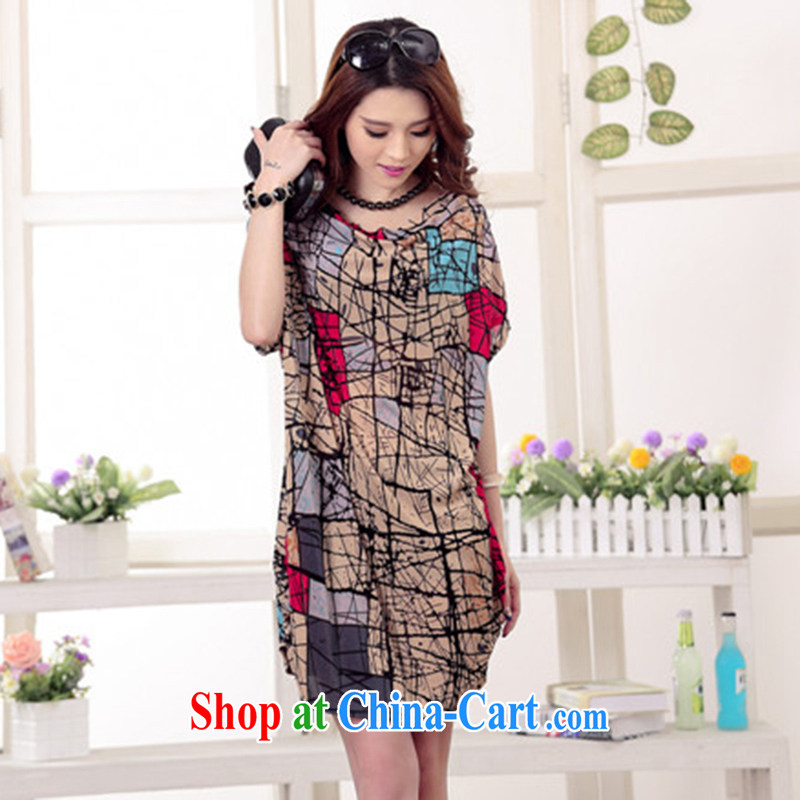 LRWY trendy, female new female summer thick MM ultra-liberal lines stamp bat sleeves video thin dresses 200 Jack middle-aged female skirts maternity dress suit (the belt) code - for 100 jack - 200 catties MM, lian Ren wu yu, shopping on the Internet