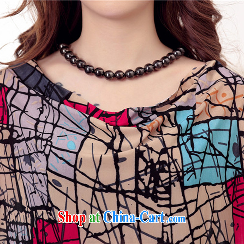 LRWY trendy, female new female summer thick MM ultra-liberal lines stamp bat sleeves video thin dresses 200 Jack middle-aged female skirts maternity dress suit (the belt) code - for 100 jack - 200 catties MM, lian Ren wu yu, shopping on the Internet
