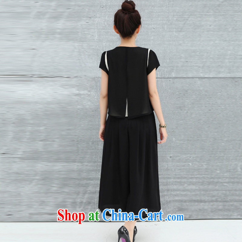Advisory Committee, 2015, the female summer New, and indeed increase short-sleeved snow woven two-piece dress pants Wide Leg Trouser press kit black large code XXXL, Advisory Committee (SHANGMAN), shopping on the Internet