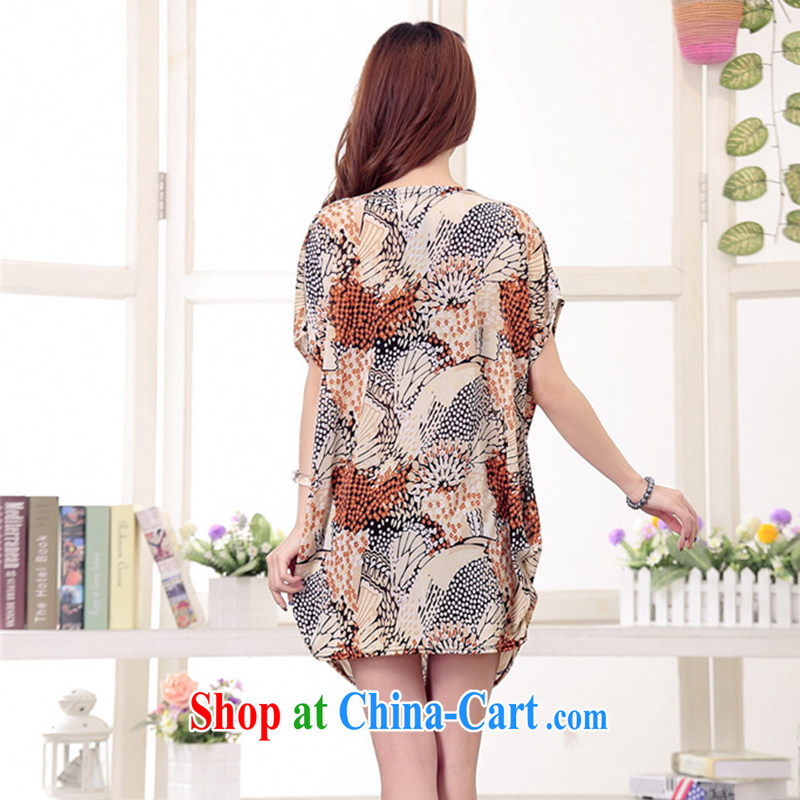 2015 LRWY new summer wear thick MM graphics thin XL ultra-liberal bat sleeves dress girl, older fat people clothes larger maternity dress suit (the belt) code - for 100 jack - 200 catties MM, lian Ren wu yu, shopping on the Internet