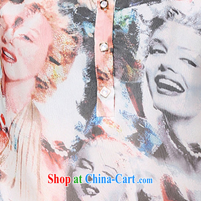 Morning in Europe and America would be the fat XL female 2015 summer new round-collar short-sleeve figures snow woven dresses skirts mm thick graphics thin stamp dresses picture color 5 XL (180 - 200 ) jack, morning, and shopping on the Internet