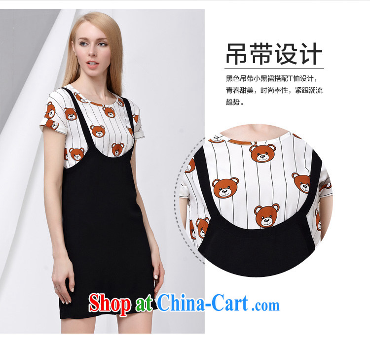 cheer for 2015 larger female thick MM summer new sweet Cubs stamp graphics thin short-sleeve 2 piece skirt 2826 black 5 XL pictures, price, brand platters! Elections are good character, the national distribution, so why buy now enjoy more preferential! Health