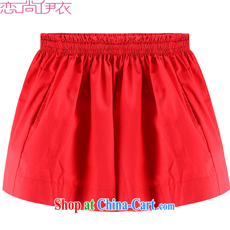 The package mail and indeed XL package sweater 2015 new Snow woven shirts red lips stamp your shoulders T-shirt red shorts Elasticated waist hot pants video thin red 3XL approximately 155 - 170 jack, land is still the garment, and shopping on the Internet