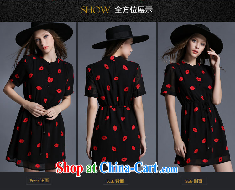 The bubbles dress Female European site summer new FAT XL women MM thick red lips embroidered a waist snow woven dresses black 3 XL recommendations 146 - 160 Jack pictures, price, brand platters! Elections are good character, the national distribution, so why buy now enjoy more preferential! Health